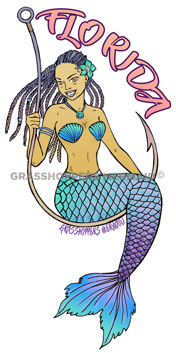 Mermaid Fishing Hook Sticker – Grasshopper's Mermaid