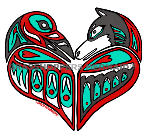 Wolf & Raven Heart