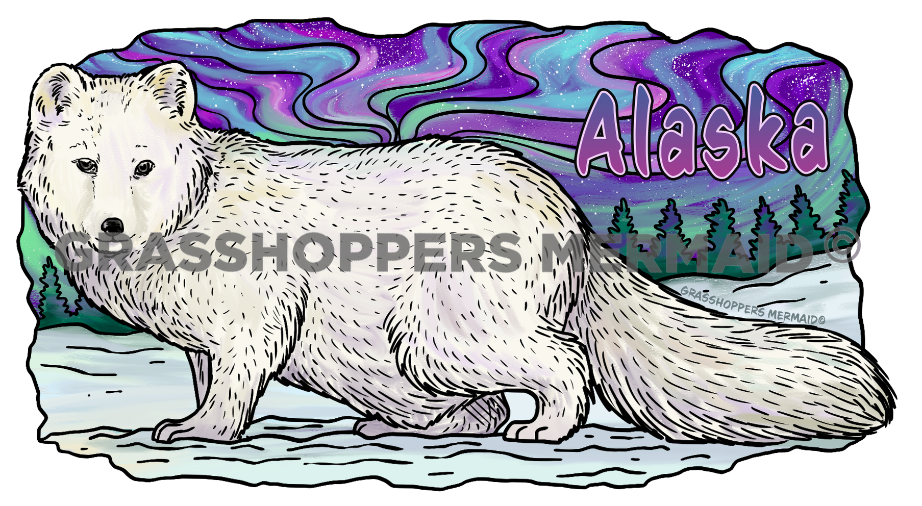 Watercolor Arctic Fox