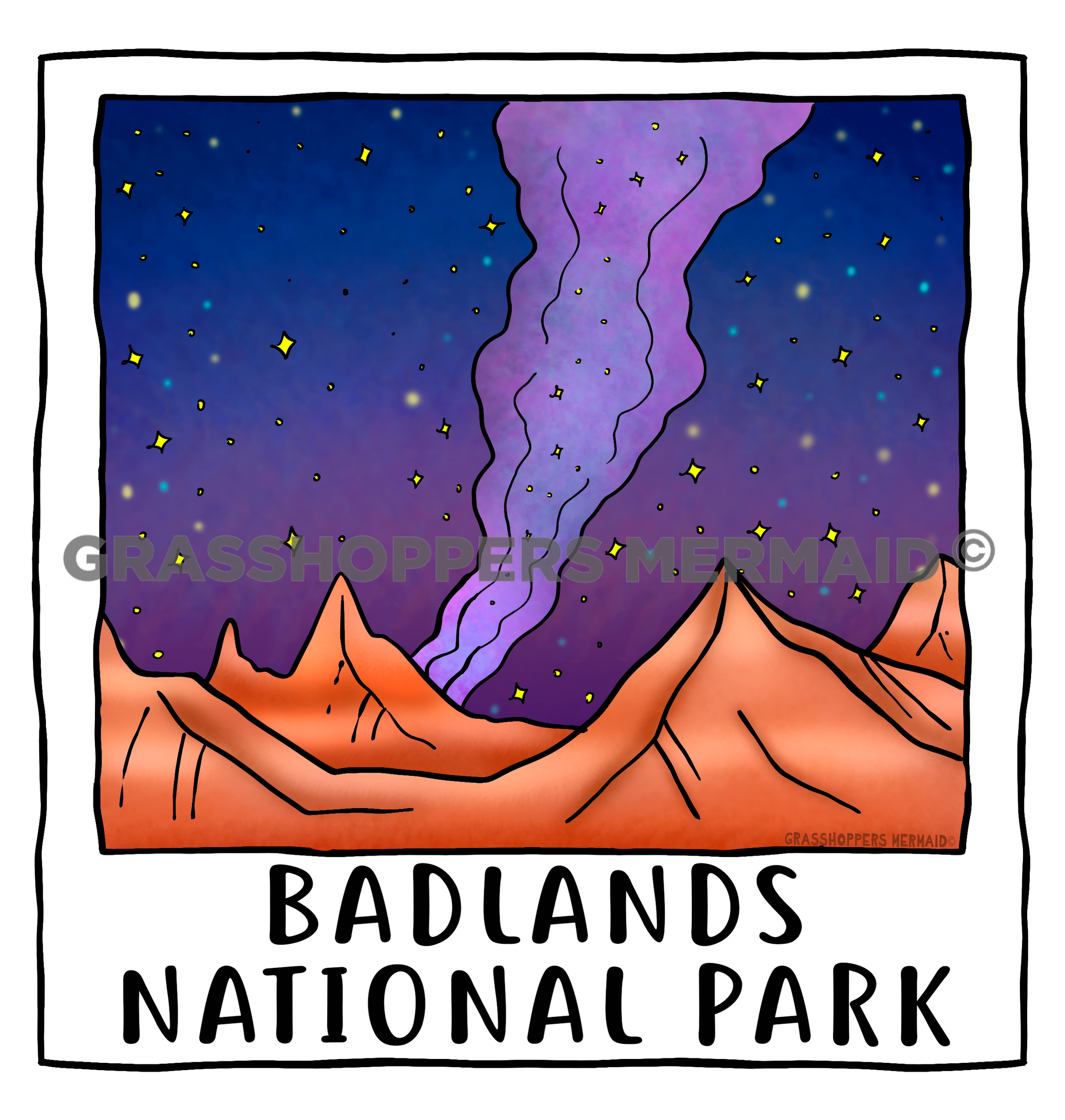 Badlands Night Polaroid