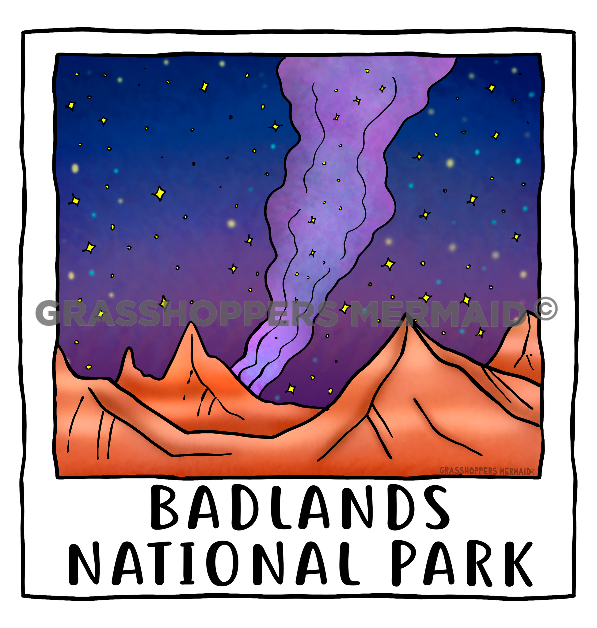 Badlands Night Polaroid