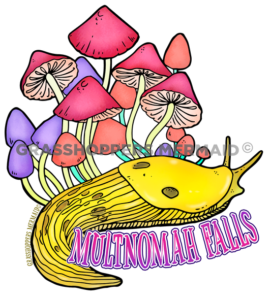 Banana Slug & Mushrooms