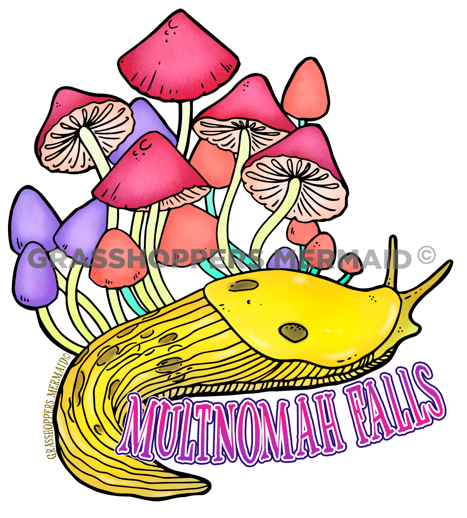 Banana Slug & Mushrooms