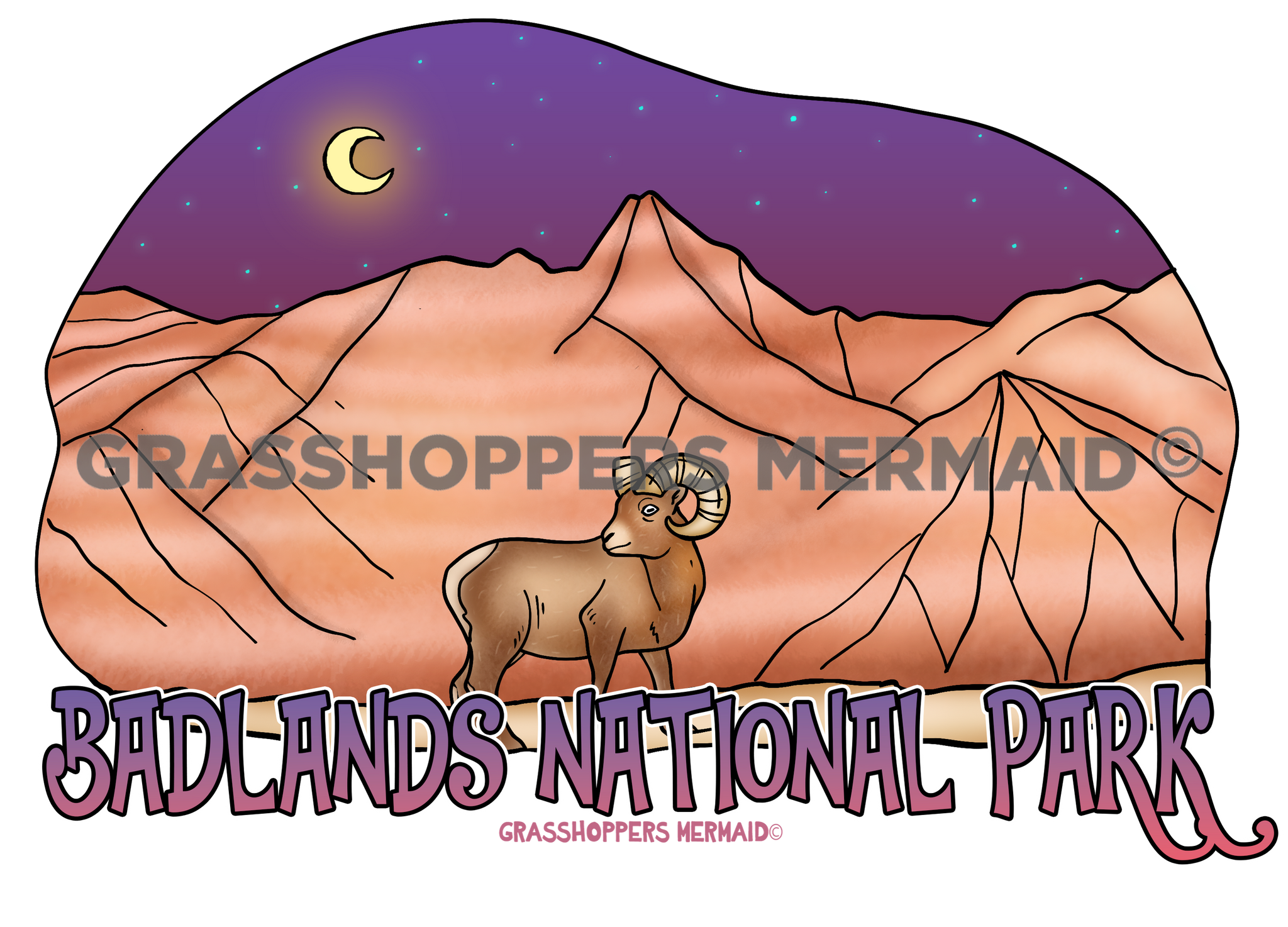 Bighorn Sheep Purple Nights