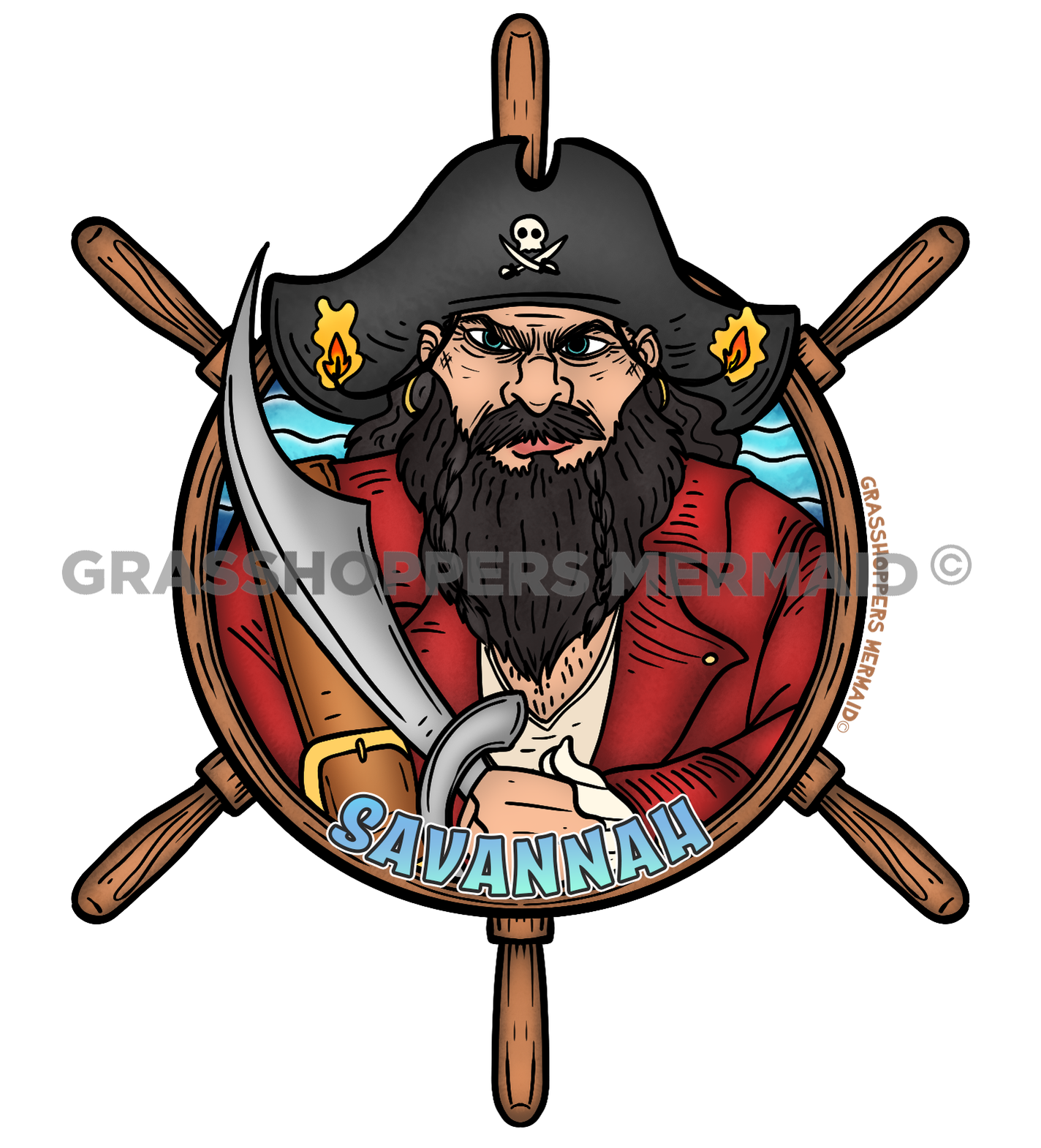 Black Beard Shipwheel