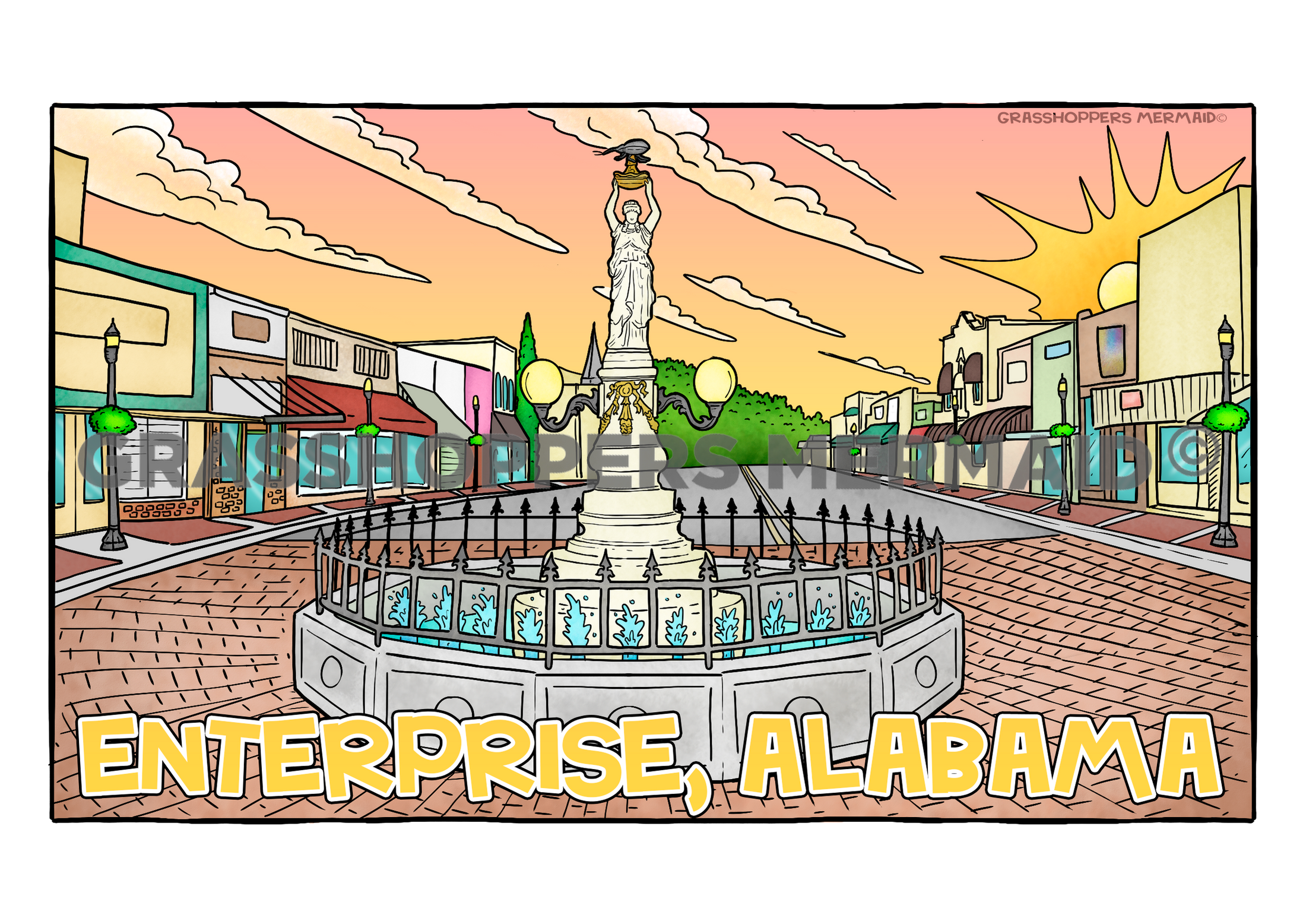 Boll Weevil City Scene