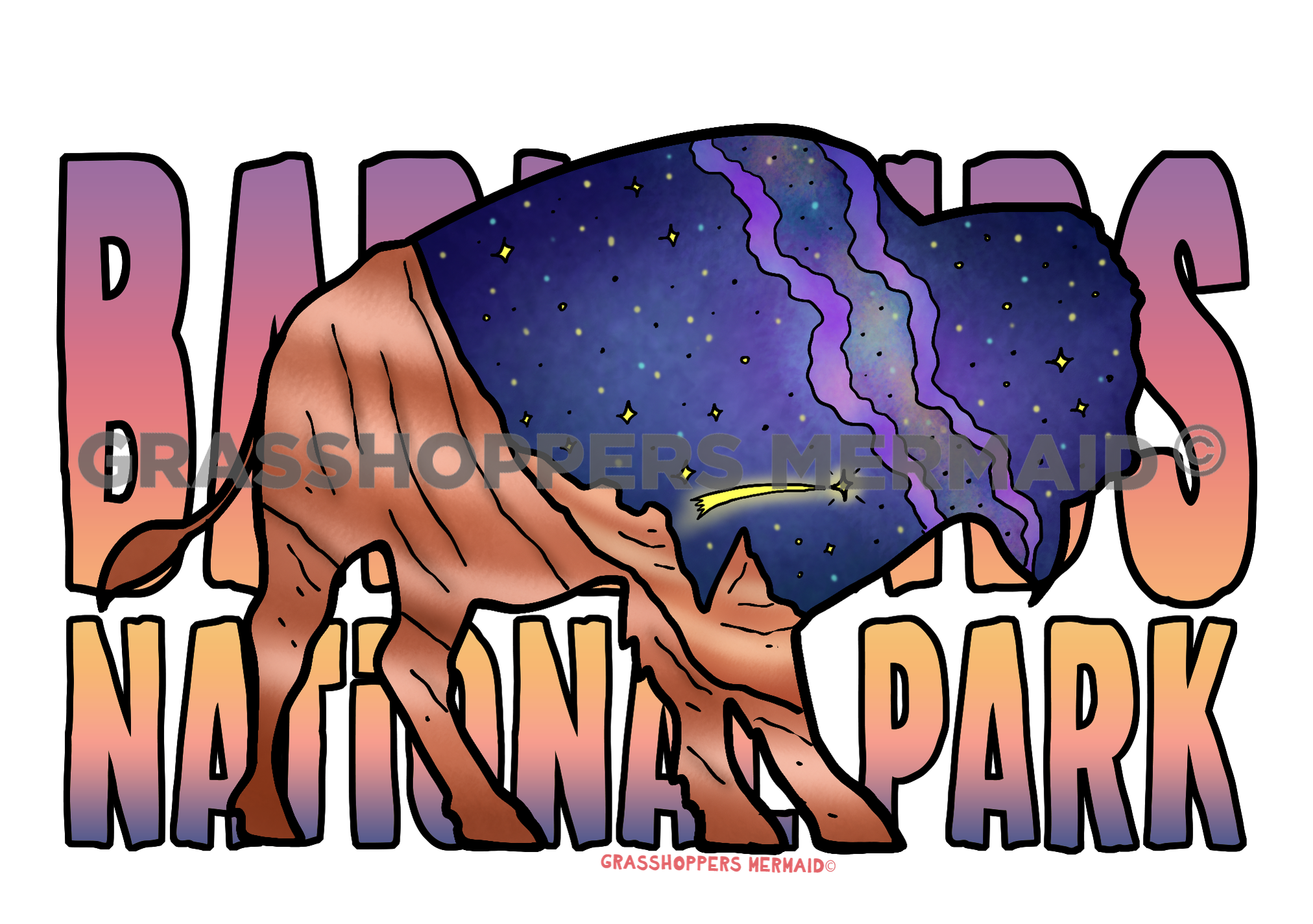 Buffalo Night Badlands Text