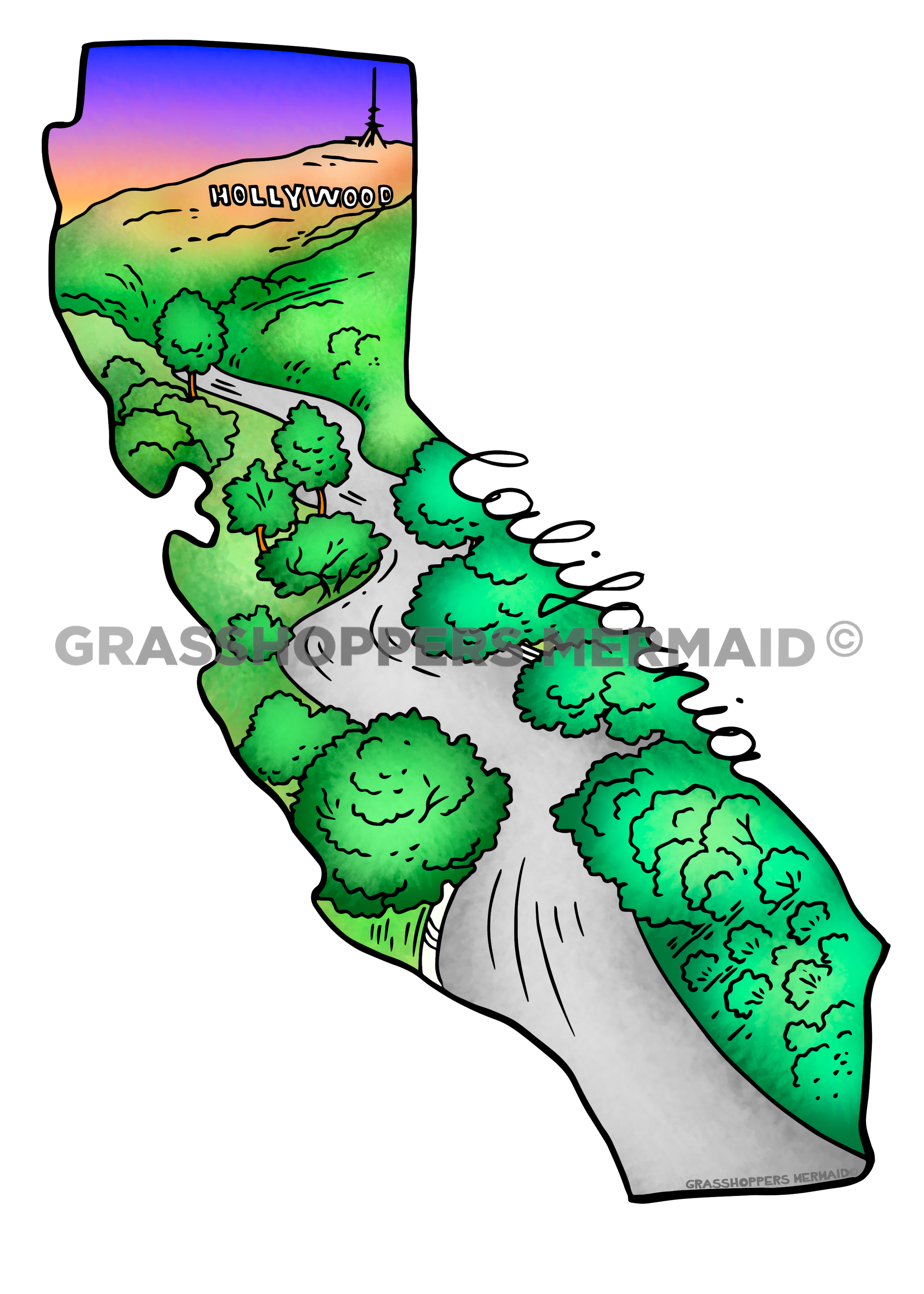 California Outline & Hollywood Scene