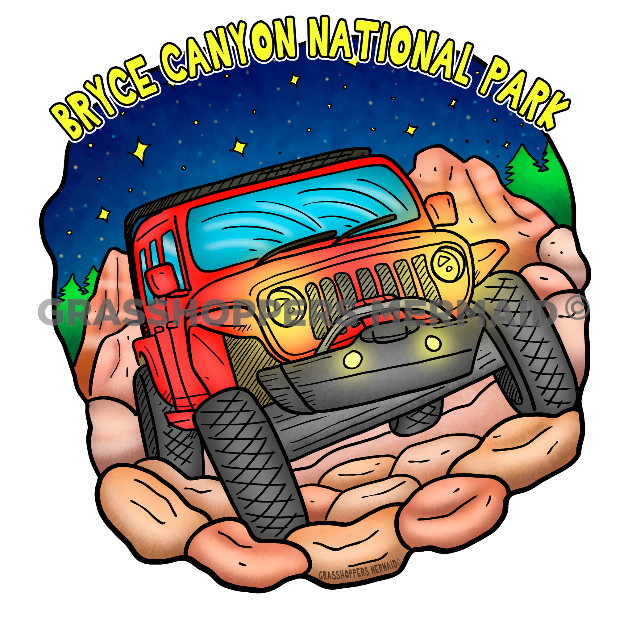 Canyon Jeep Night Scene