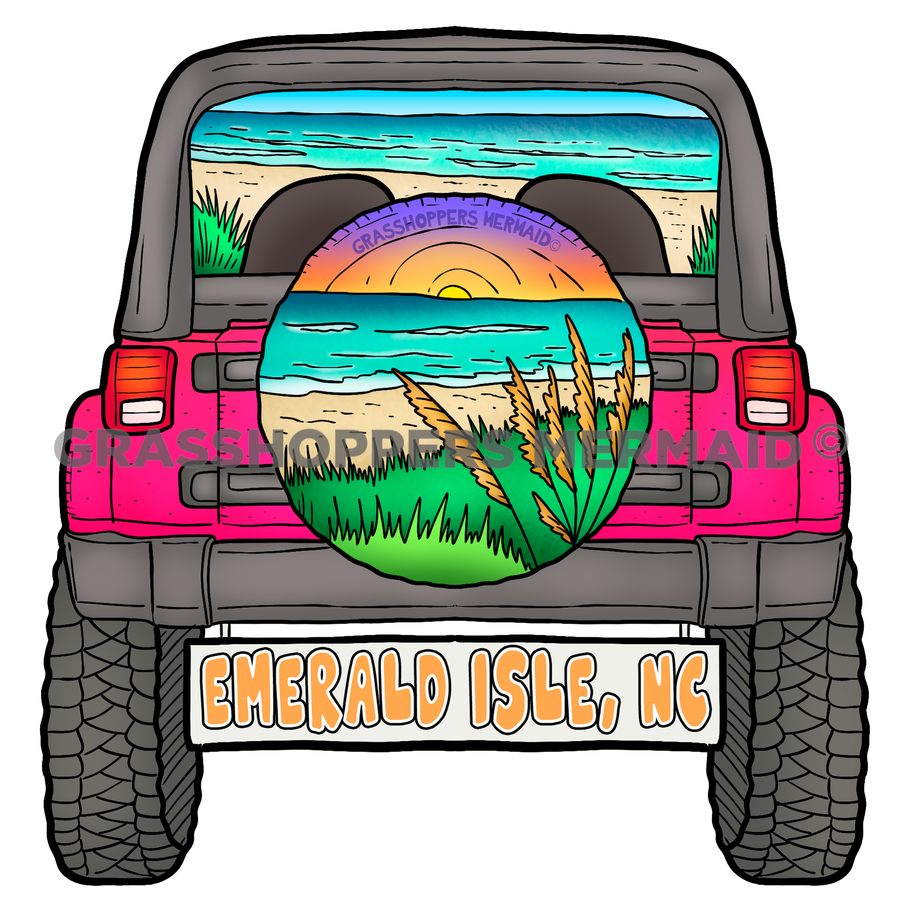 Coastal Pink Jeep