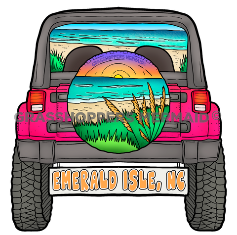 Coastal Pink Jeep
