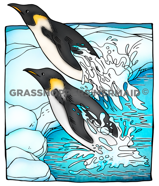 Emperor Penguin Canons Sticker | Waterproof Vinyl Sticker & Laptop Decal | Weatherproof Art