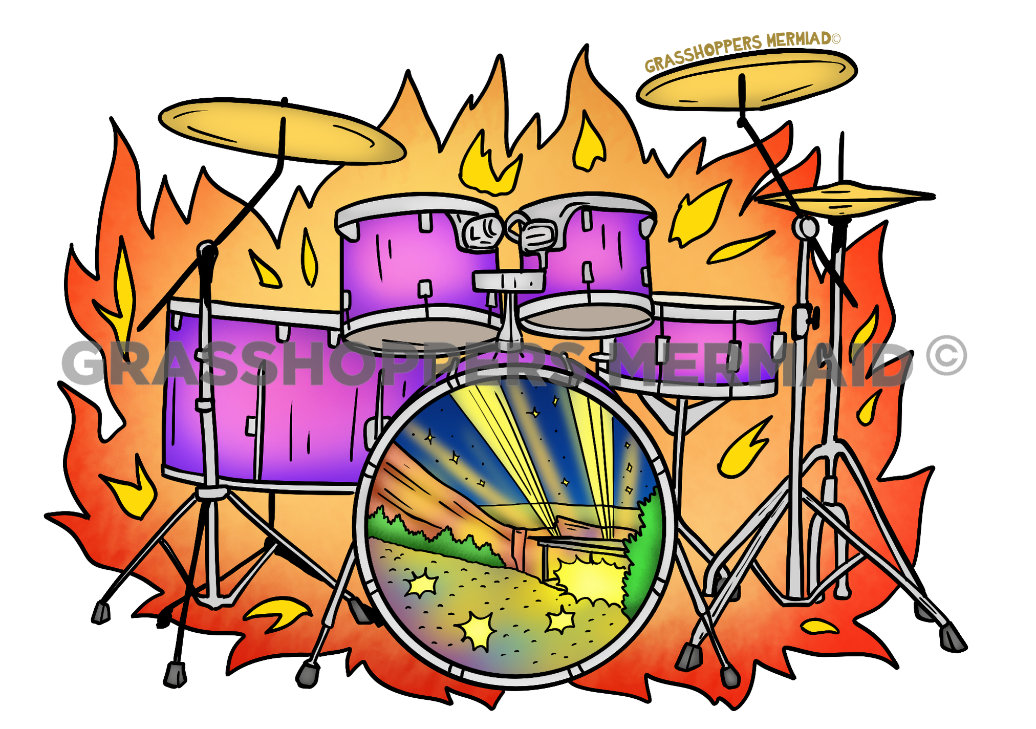 Red Rocks Fire Drum Solo