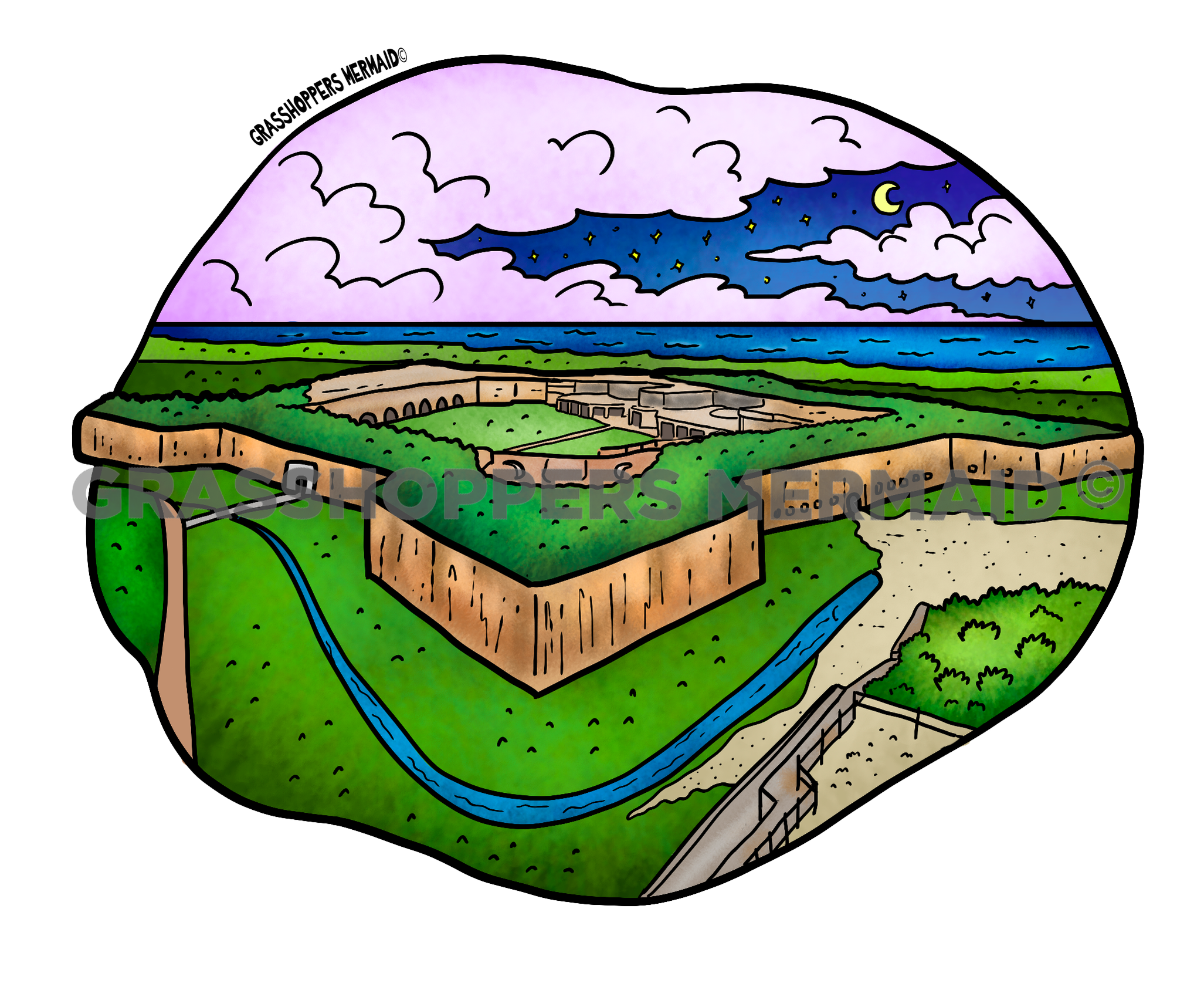 Fort Morgan at Night
