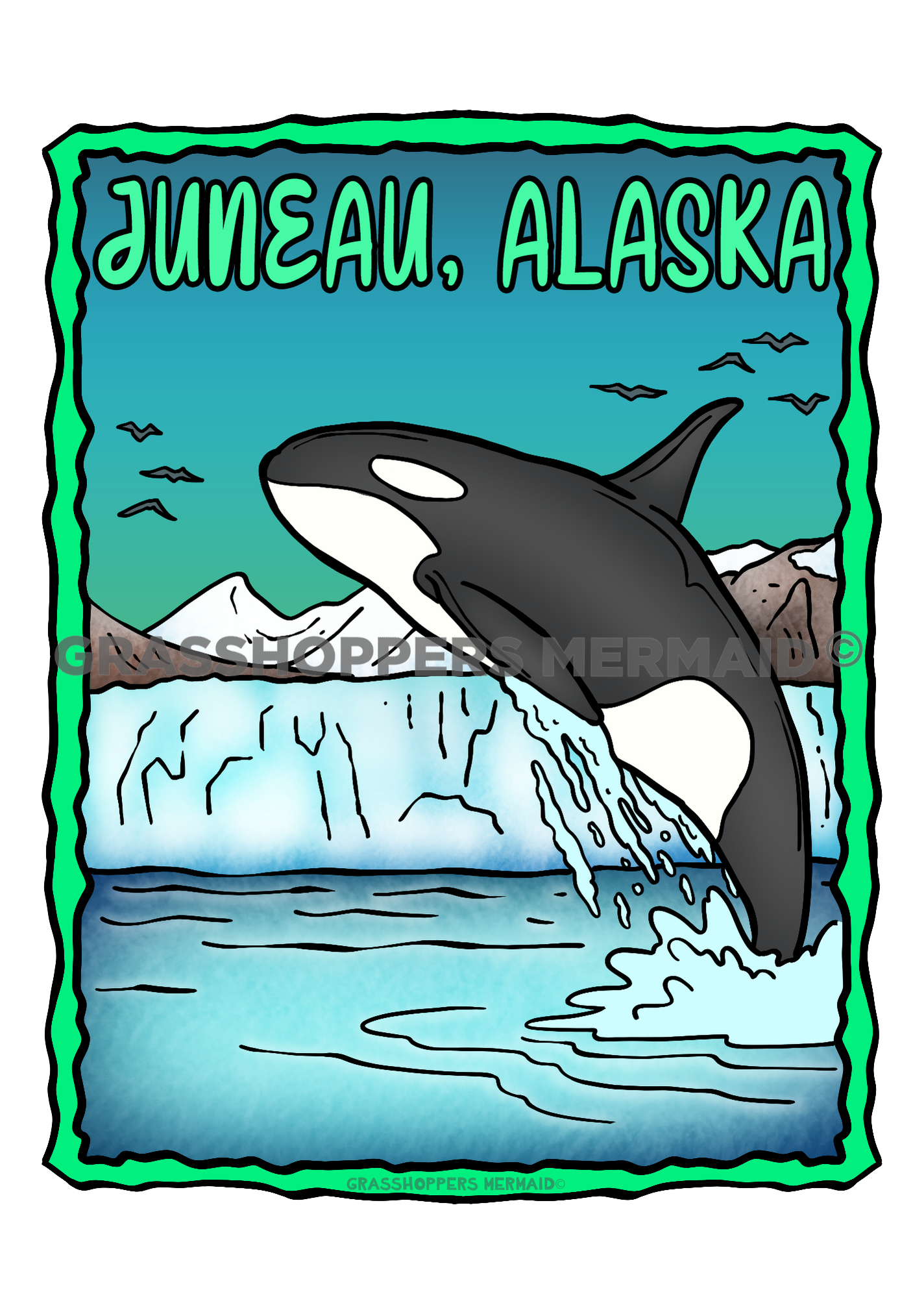 Framed Orca Breach