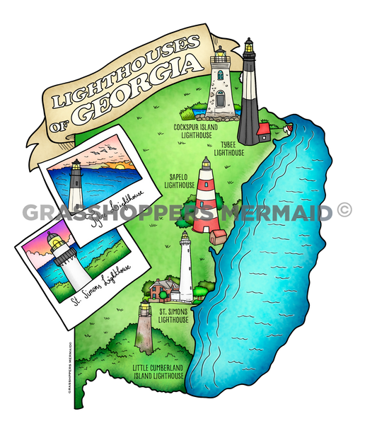 Georgia Lighthouse Map