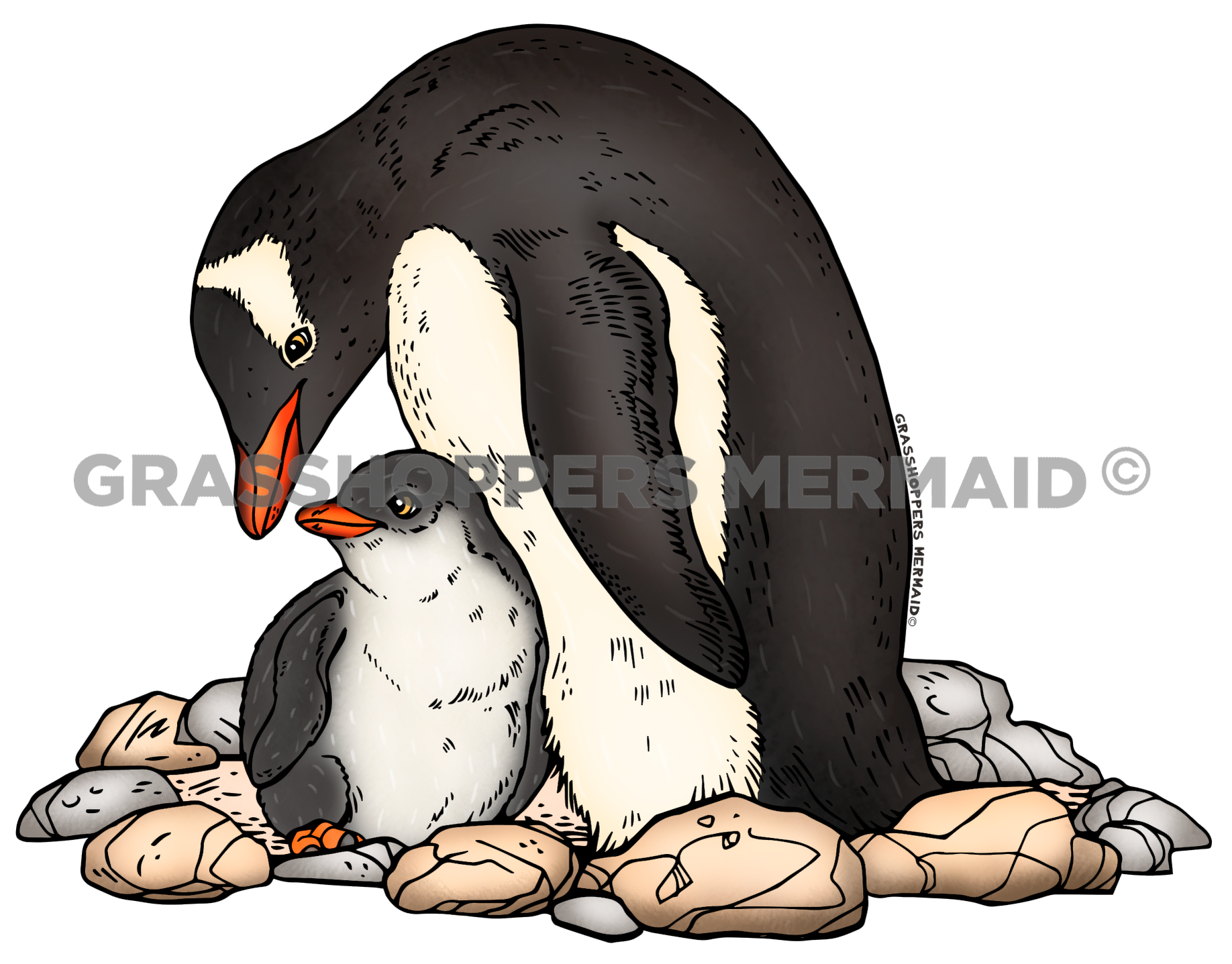 Gentoo Mom Snuggles