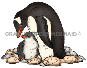 Gentoo Mom Snuggles