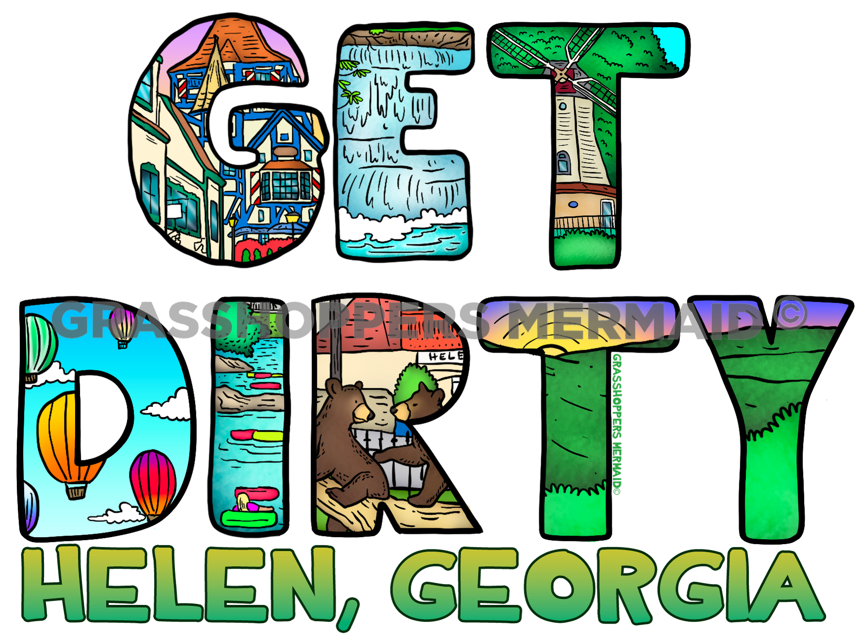 Get Dirty Helen Scenery Text