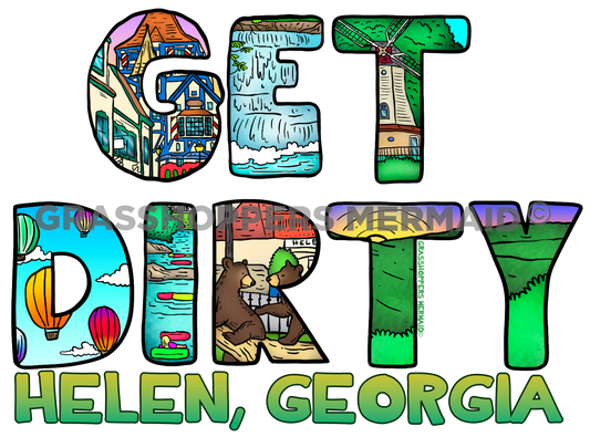 Get Dirty Helen Scenery Text