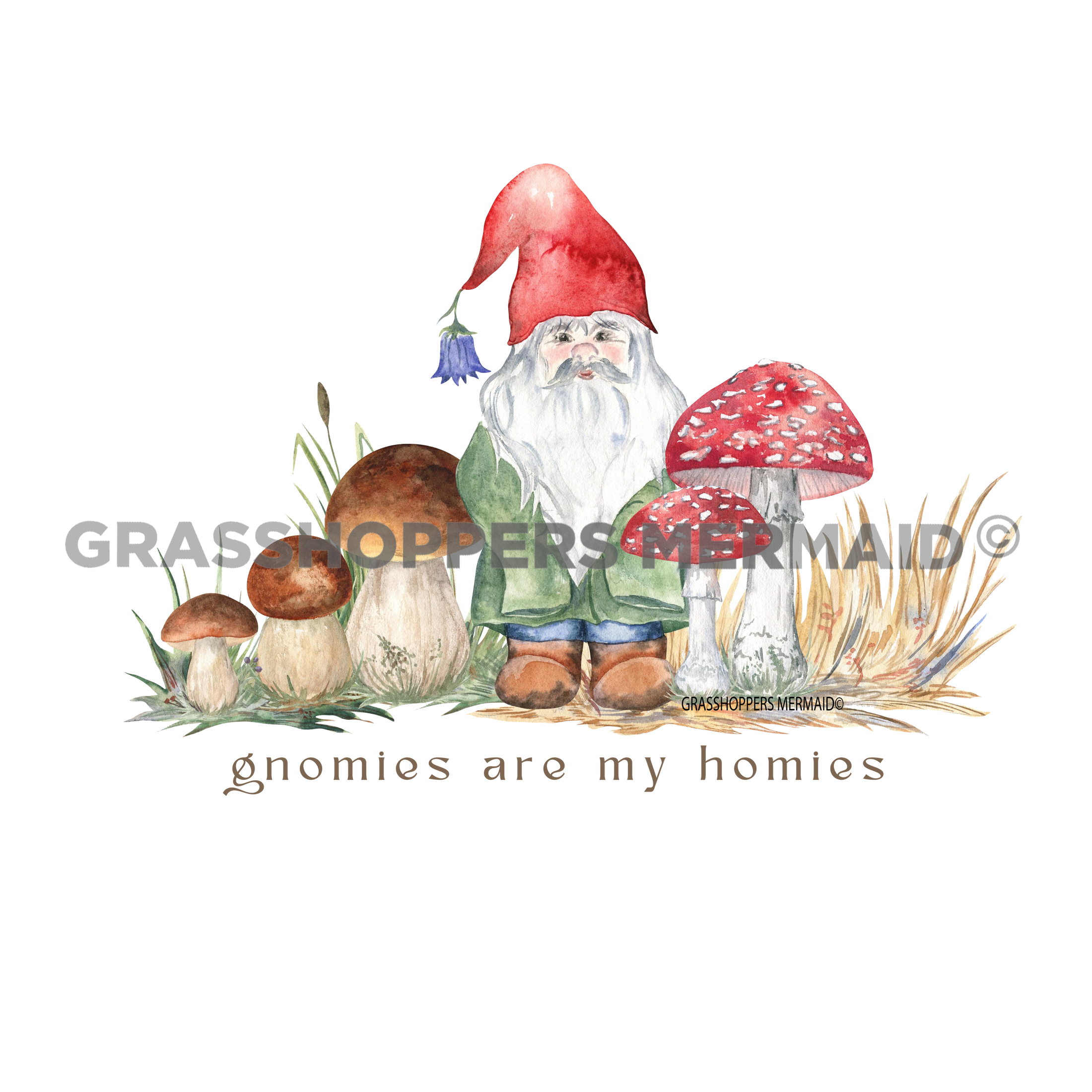 Watercolor Mushroom Gnomie
