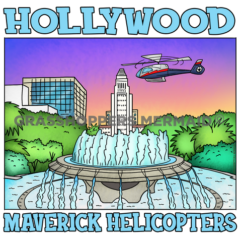 Grand Park Fountain with Helicopter