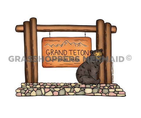 Grand Teton Entrance Sign