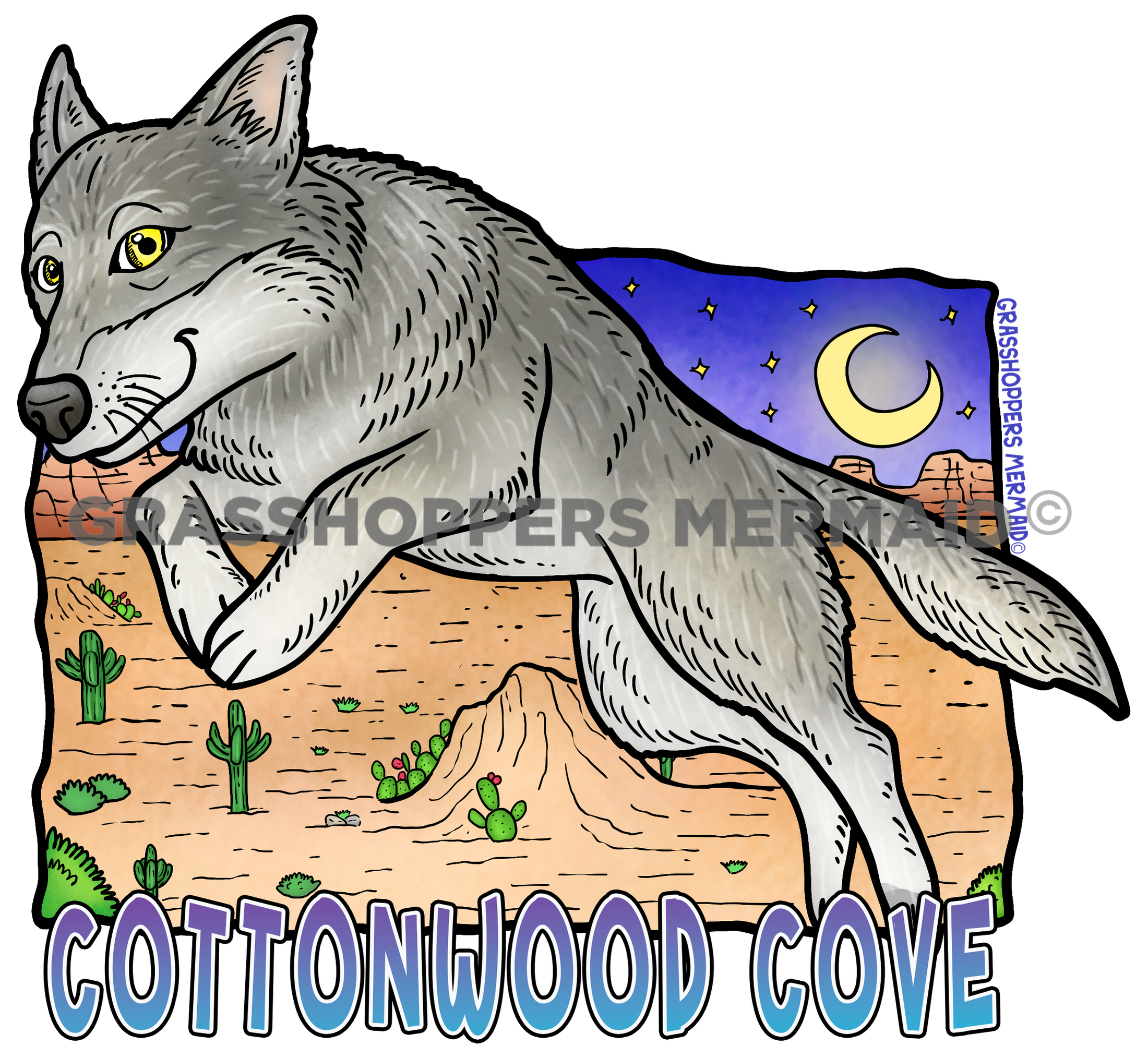 Gray Wolf Leap - Wild Wolf Sticker