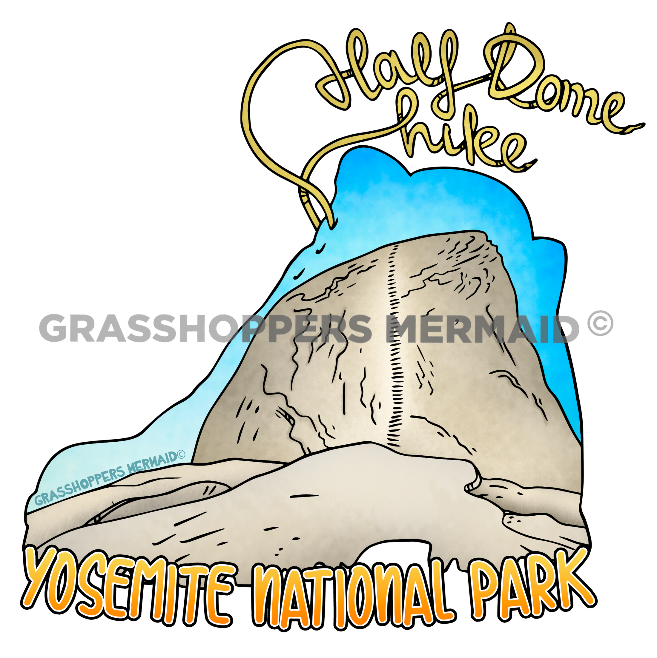 Half Dome Hiking Silhouette