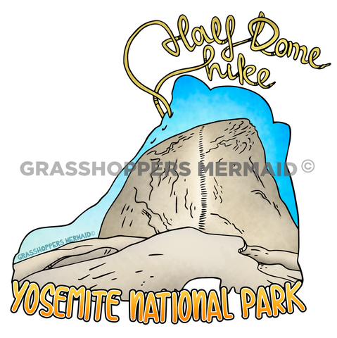 Half Dome Hiking Silhouette