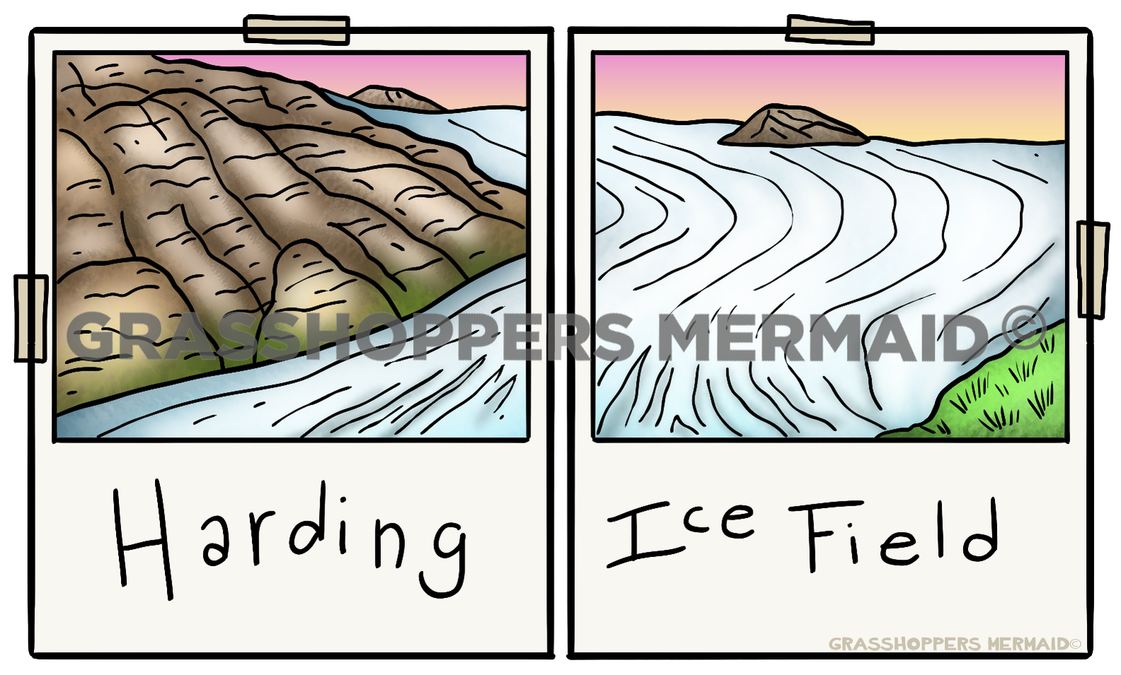 Harding Ice Fields Polaroids