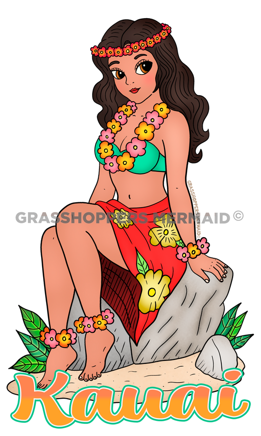 Hawaiian Pinup Seated