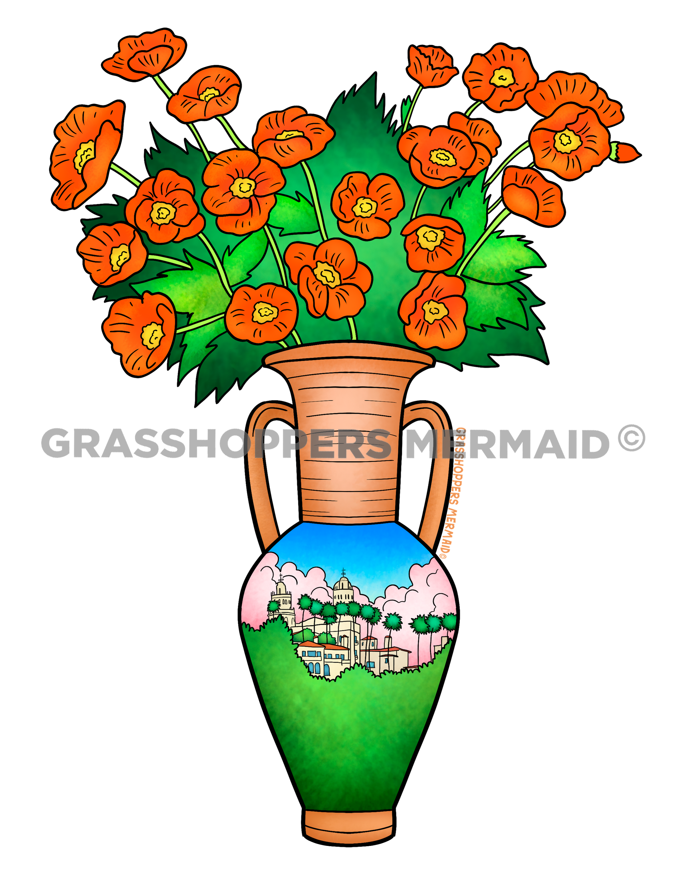 Hearst Poppy Vase