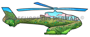 Helicopter Land & Sky Scene