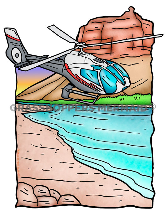 Helicopter Over River