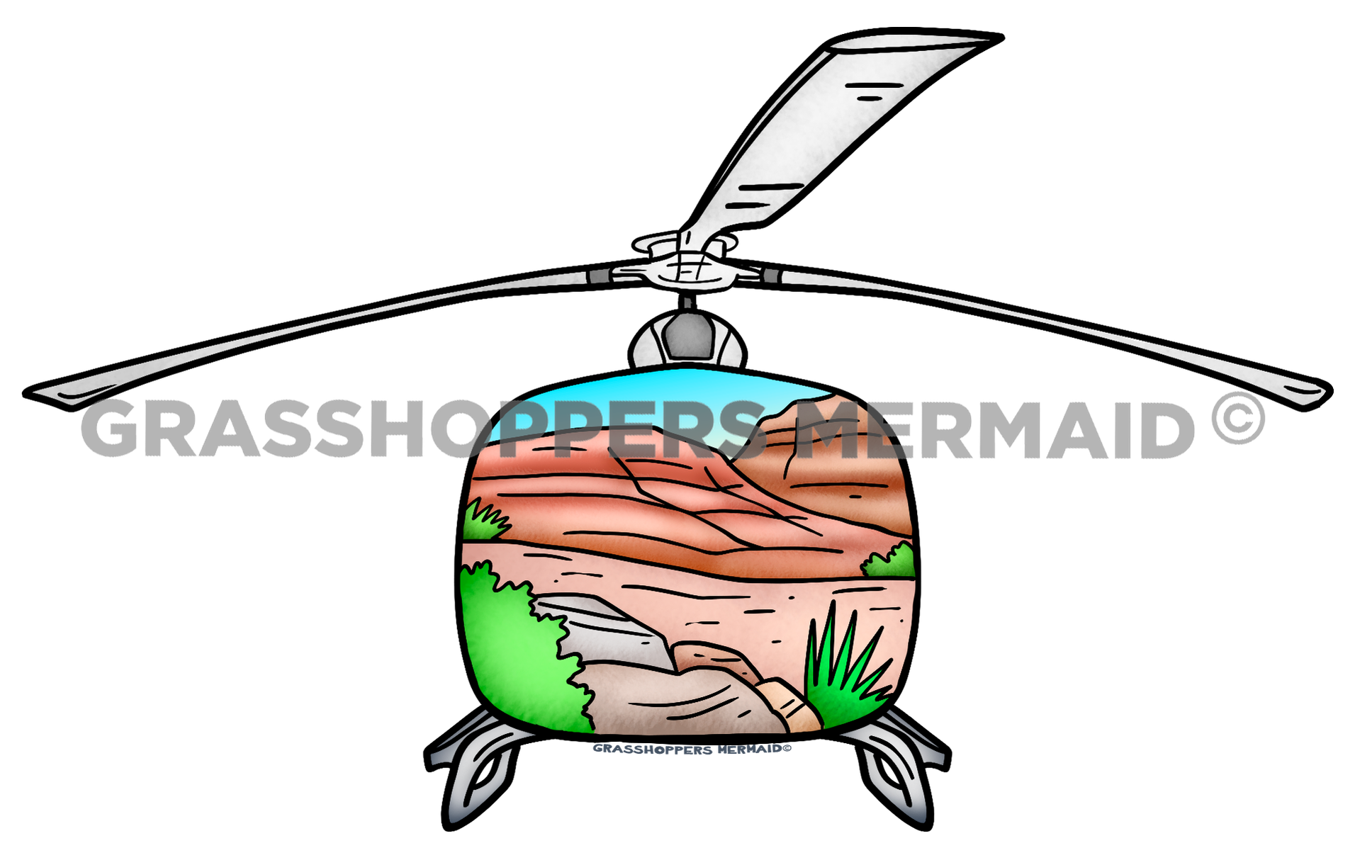 Helicopter Scenic Front View