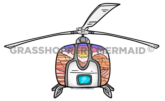 Helicopter Sunset Front View