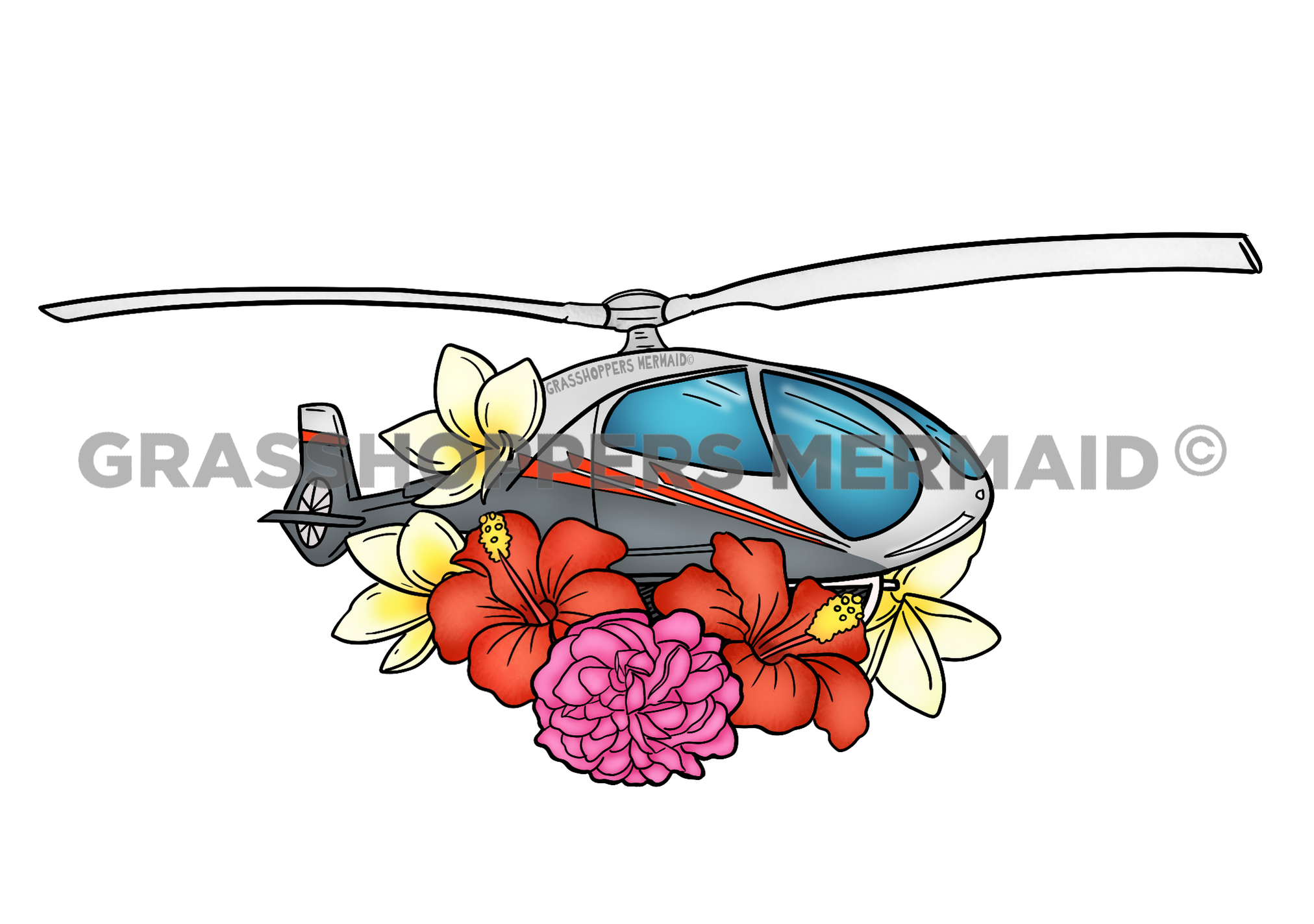 Helicopter Tropical Flowers
