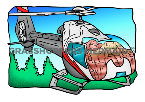 Helicopter Window Reflection