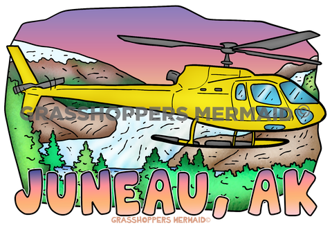 Helicopter & Glacier Sunset