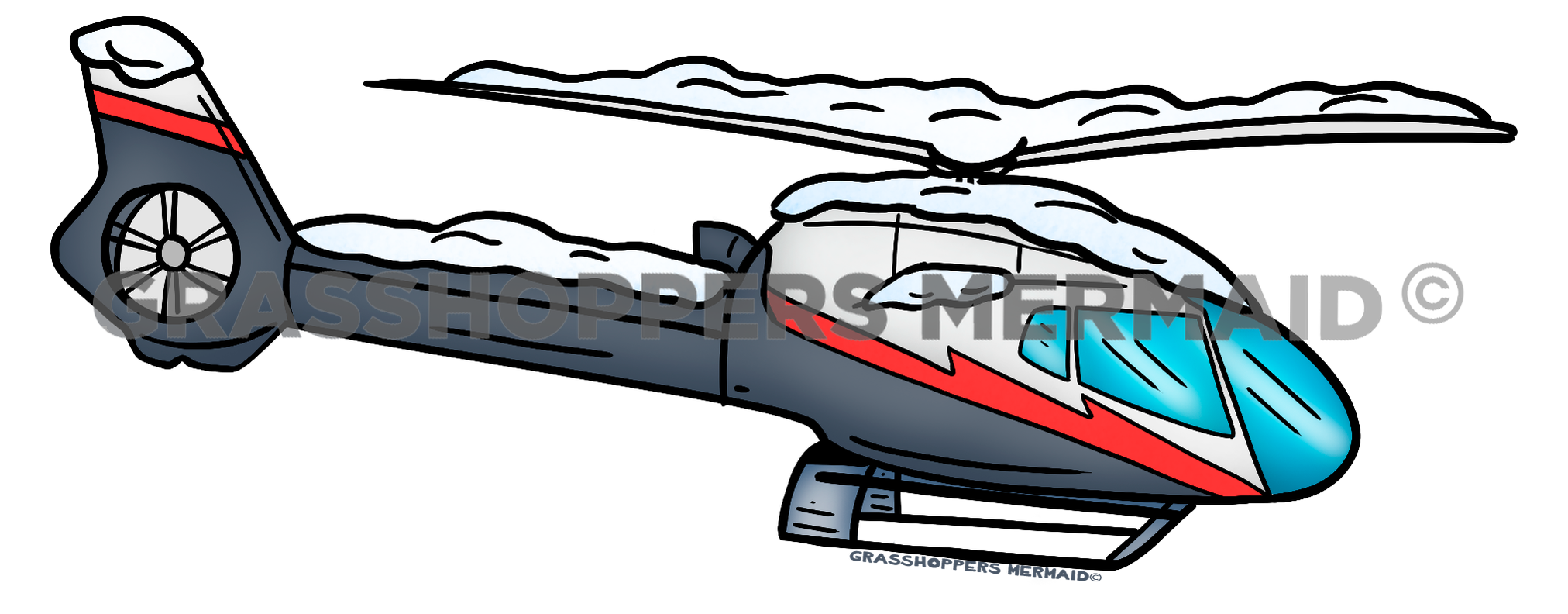 Helicopter with Snow