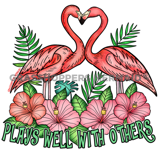 Hibiscus Flamingo Heart