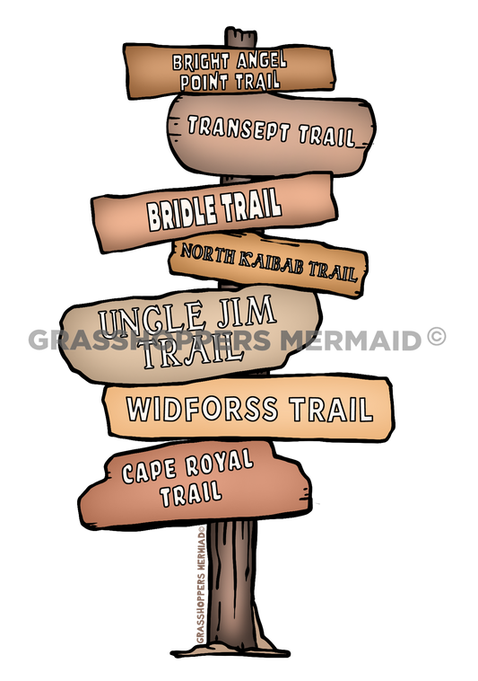 North Rim Hiking Sign