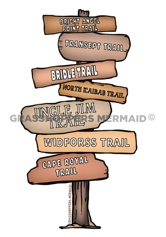 North Rim Hiking Sign