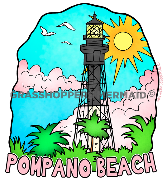 Hillsboro Inlet Lighthouse Sticker | Waterproof Vinyl Sticker & Laptop Decal | Weatherproof Art