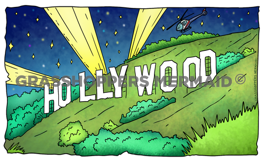 Hollywood Sign Spotlights