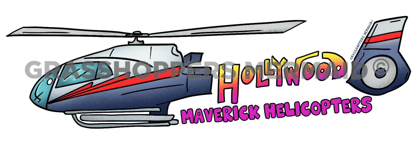 Hollywood Text in Helicopter