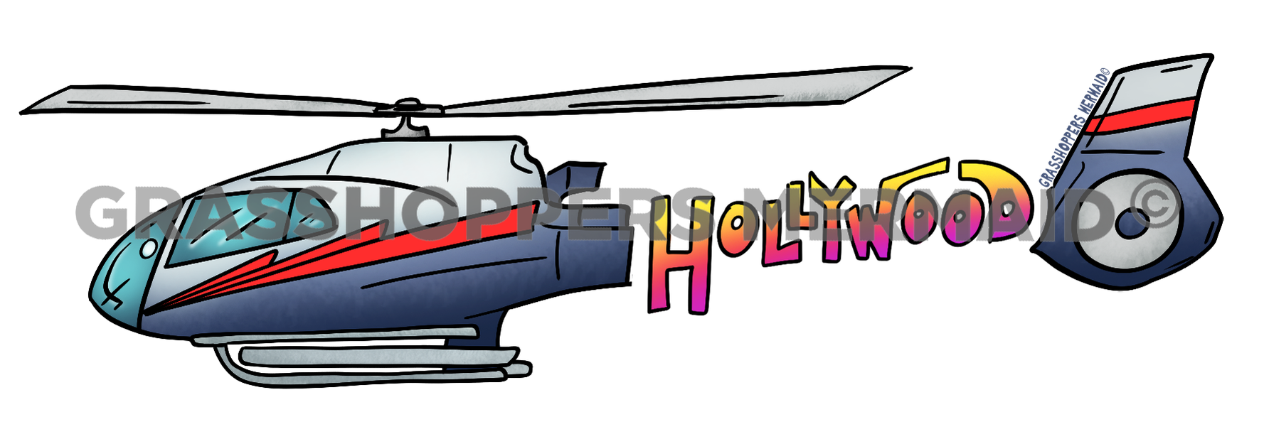Hollywood Text in Helicopter