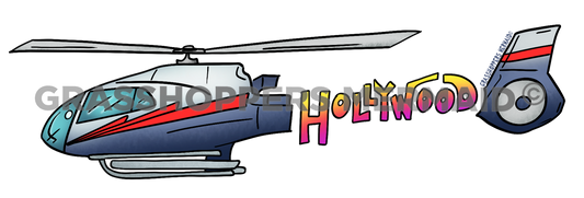 Hollywood Text in Helicopter