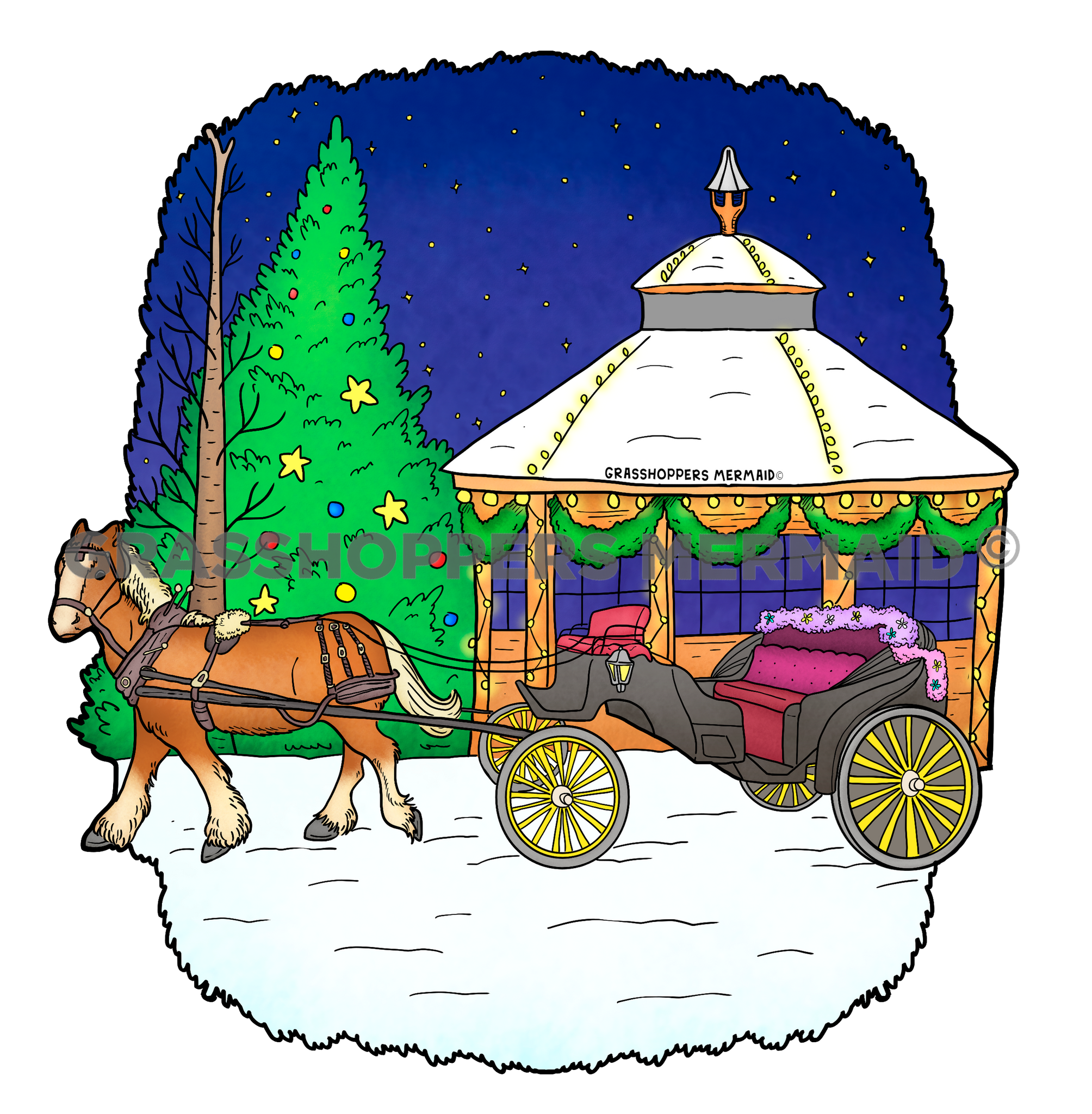 Holiday Horse Drawn Carriage